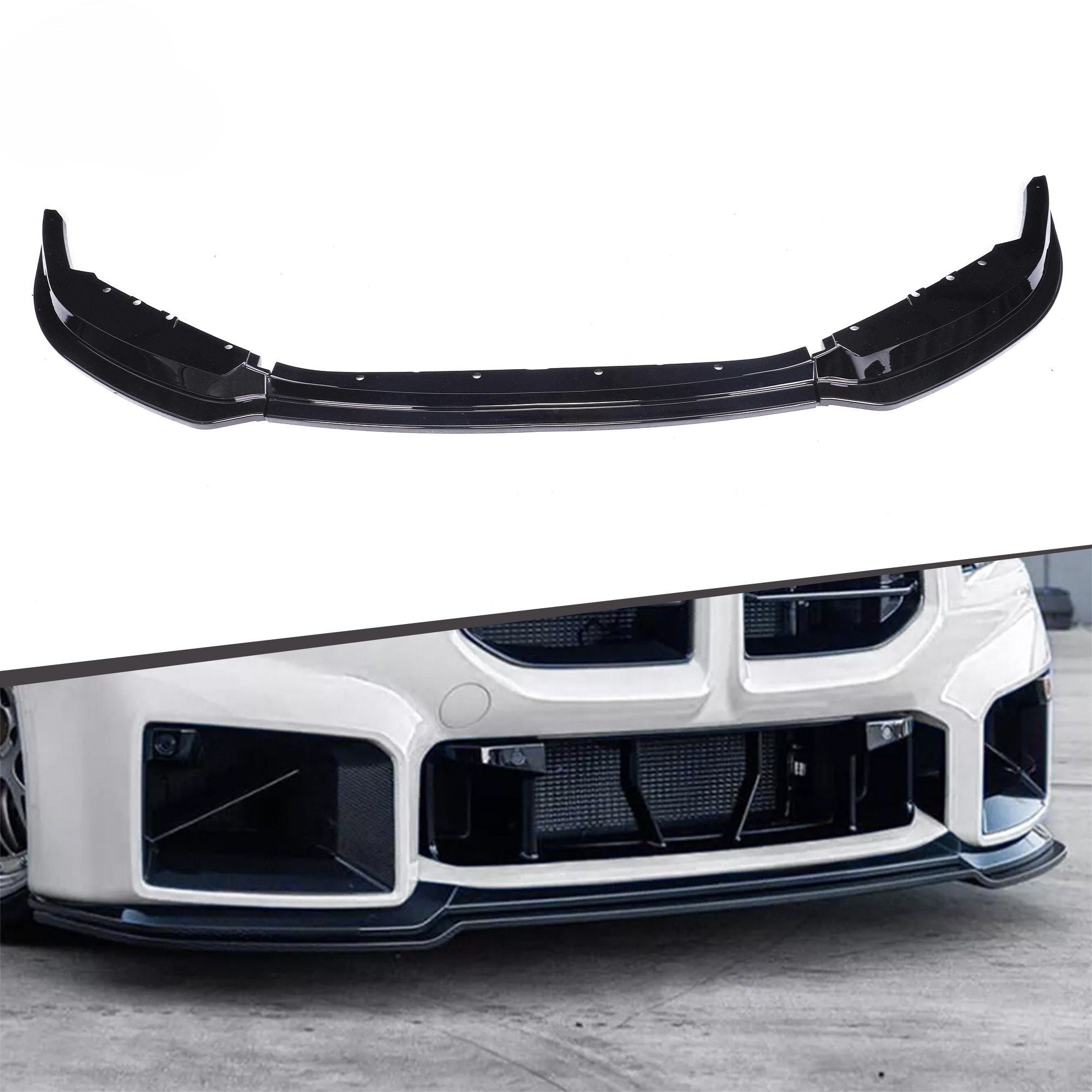 BMW M2 G87 Gloss Black V Style Front Lip Splitter (2023+)
