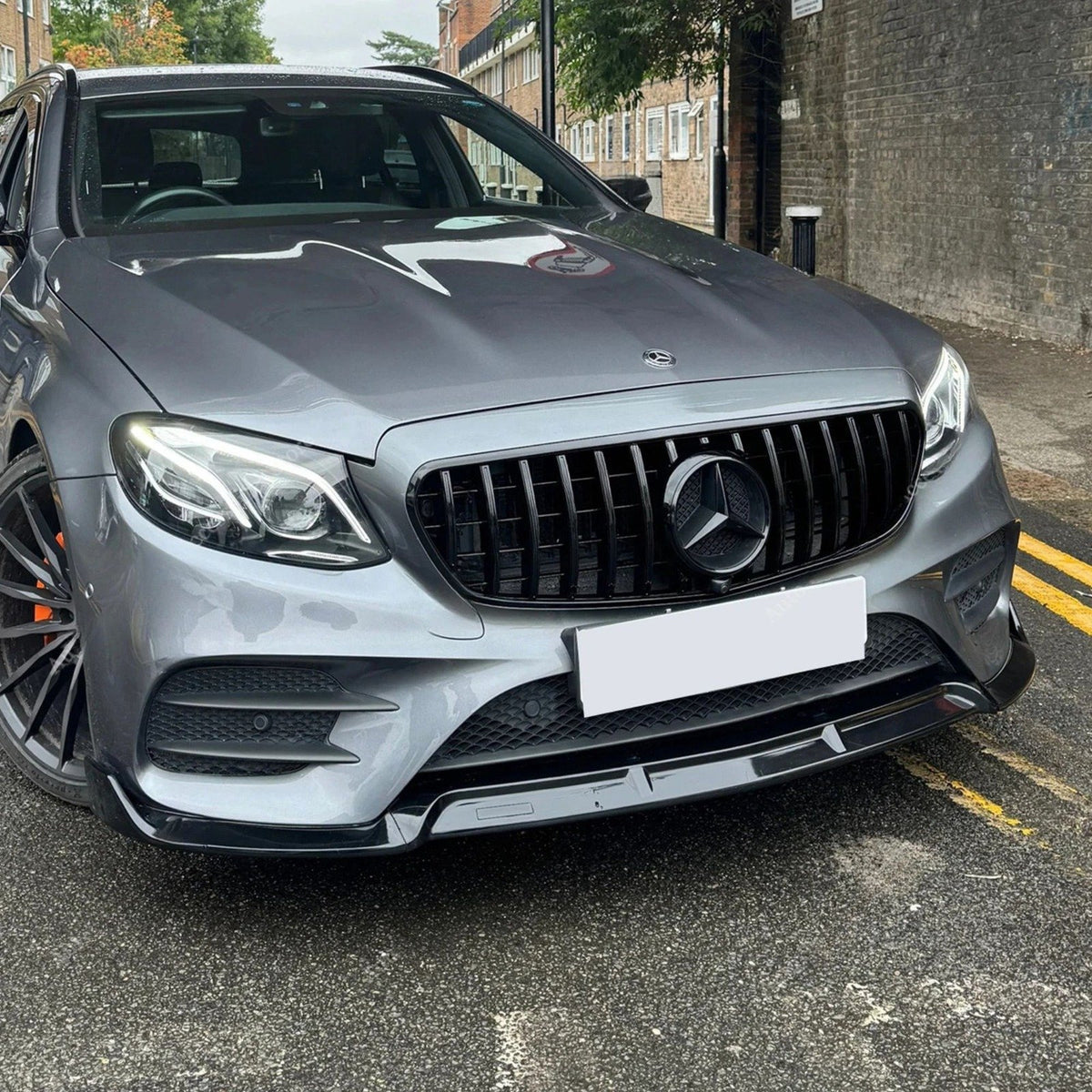 Mercedes E-Class W213 4 Door AMG Style Gloss Black Front Lip Splitter (2017-2020)