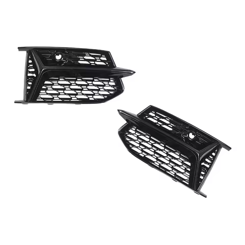 Audi A6 S-Line / S6 C8 Gloss Black Fog Light Grills (2019-2024)