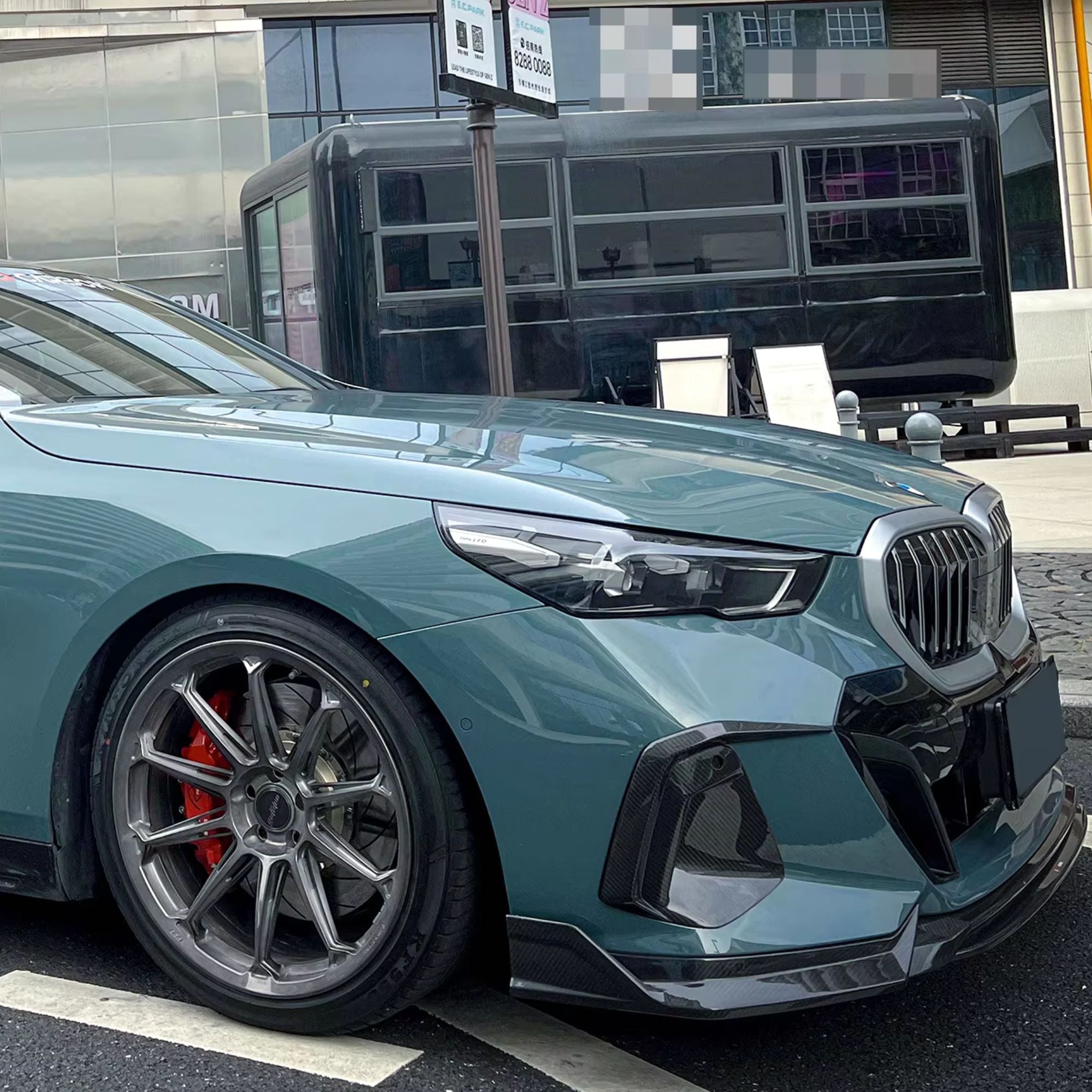 BMW 5 Series G60 G61 Pre-Preg Dry Carbon Fibre Tk Style Front Lip Splitter By OPTIC (2024+)