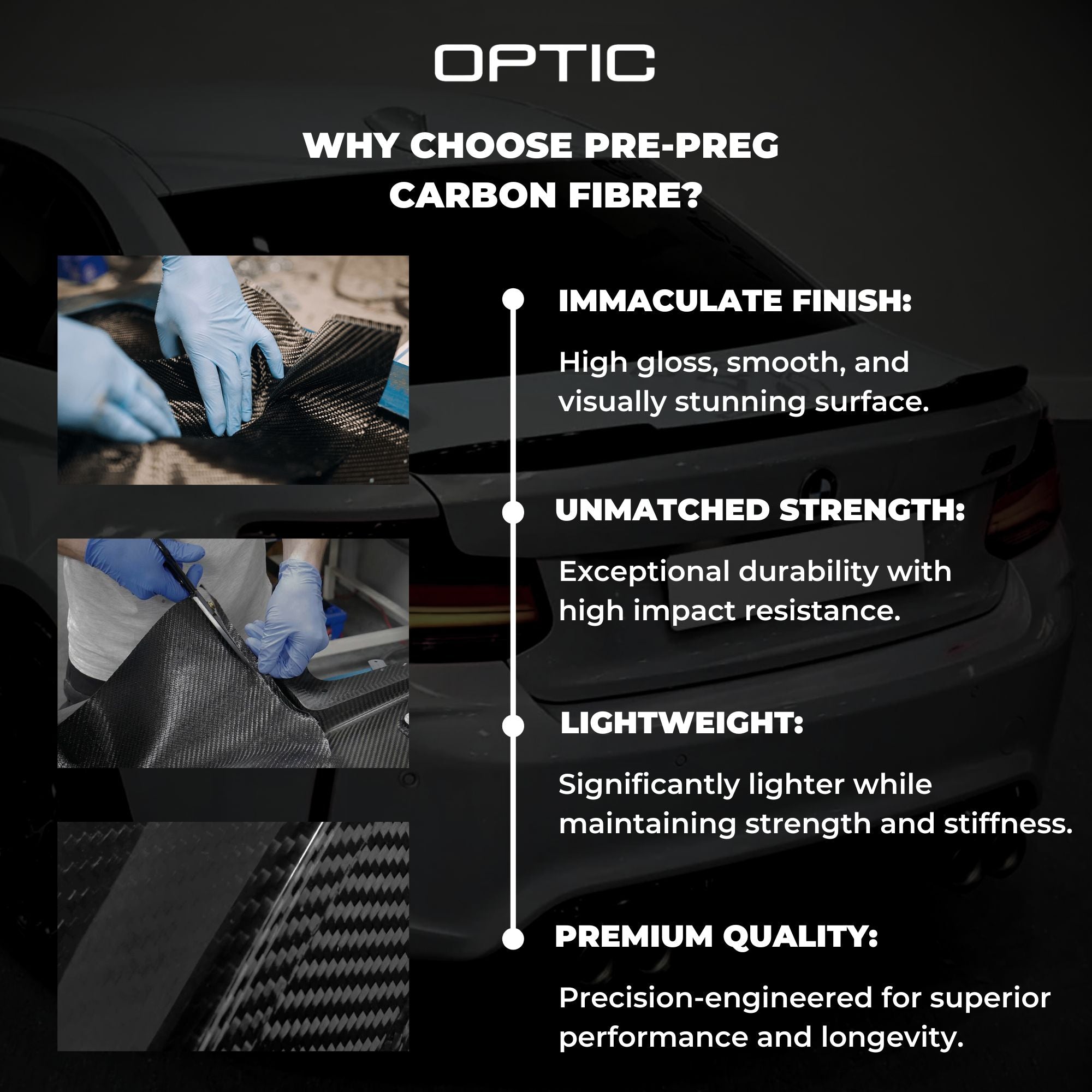 BMW 2 Series G42 & M2 G87 Pre-Preg Dry Carbon Fibre Spoiler By OPTIC (2021+)