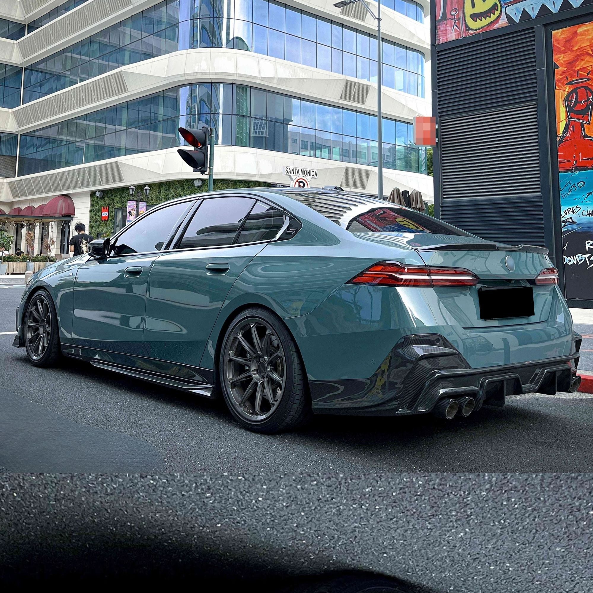 BMW 5 Series G60 G61 Pre-Preg Dry Carbon Fibre Tk Style Rear Diffuser By OPTIC (2024+)