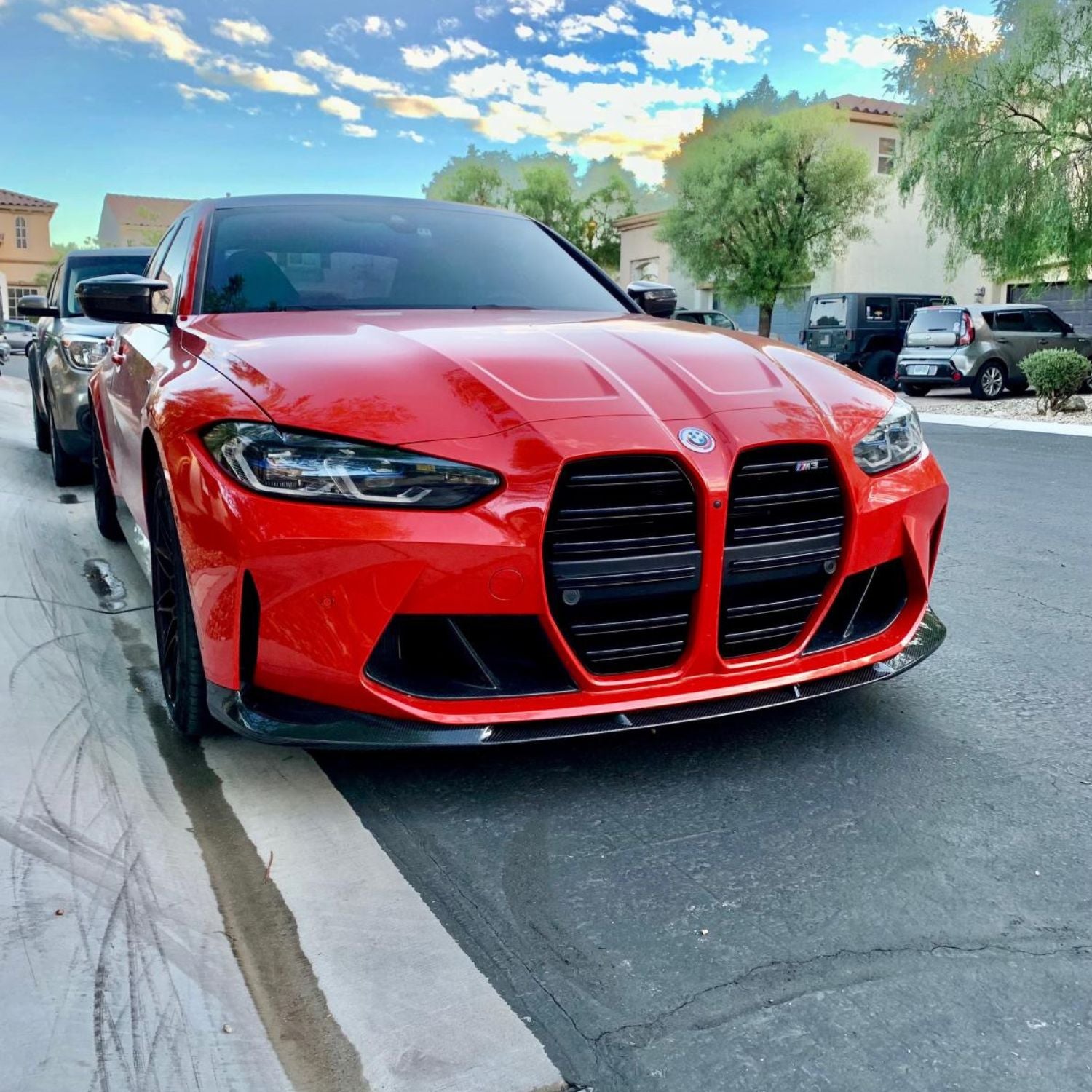 BMW M3 G80 G81 / M4 G82 G83 Pre-Preg Dry Carbon Fibre 3D Style Front Lip Splitter By OPTIC (2021+)